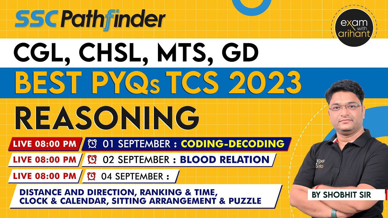 Live: Coding Decoding Best PYQs TCS 2024 By Shobhit Sir I SSC Pathfinder I For SSC CGL, CHSL, MTS