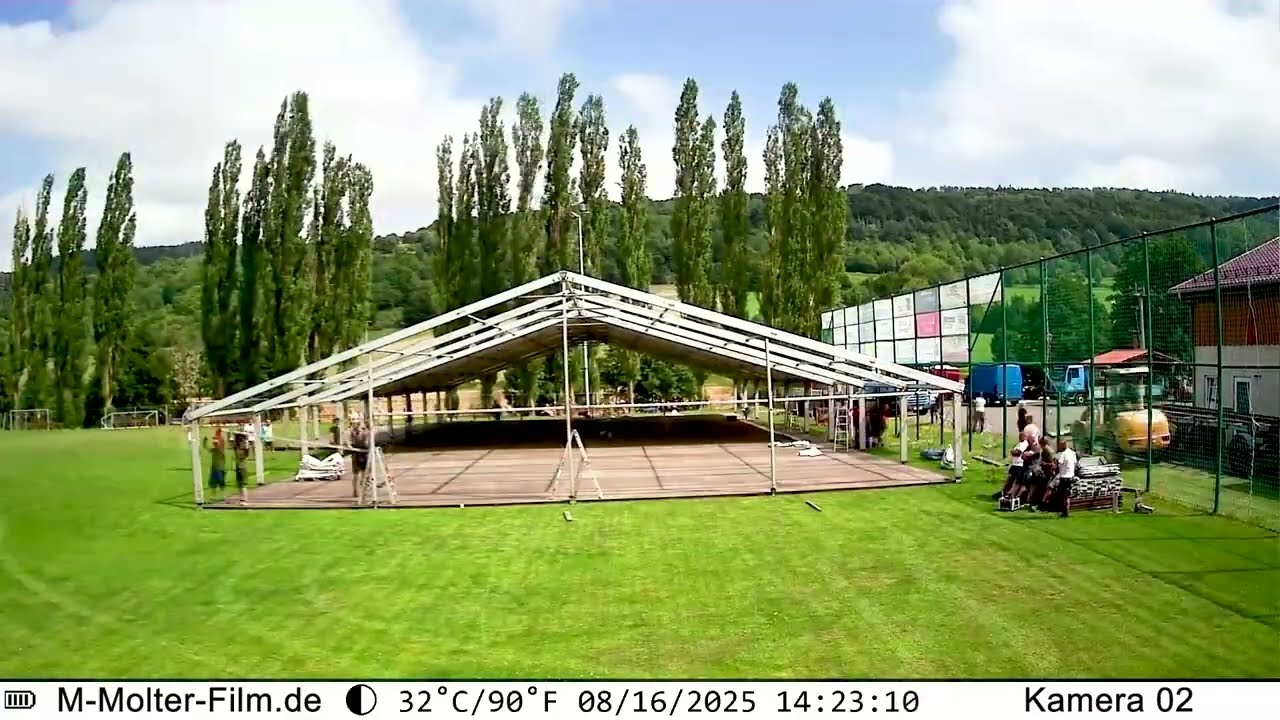 Zeltaufbau Oberweid 16.08.2025 zur 1225 Jahrfeier