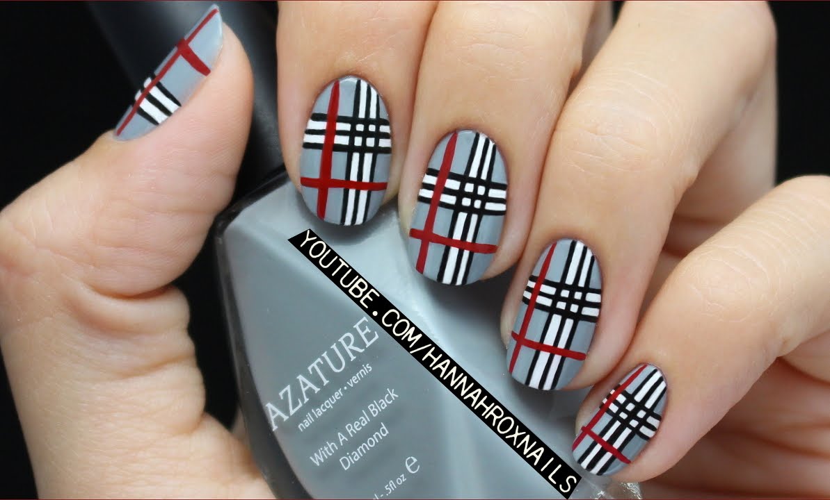Plaid Nail Art for Girls' Life Magazine