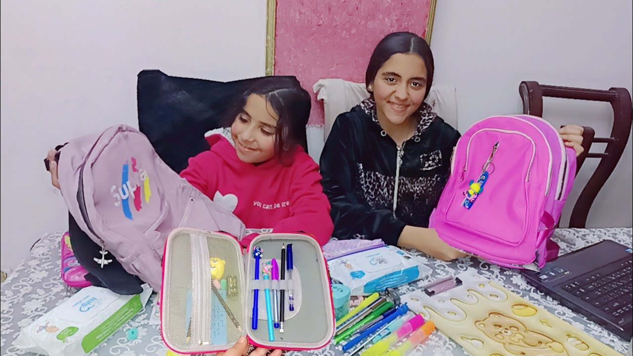تجهيزات واساسيات حقيبة الامتحانات 🎒📚 ماذا يوجد في حقيبة الامتحانات البنك 🤗#عالم_ريماس_وريتال