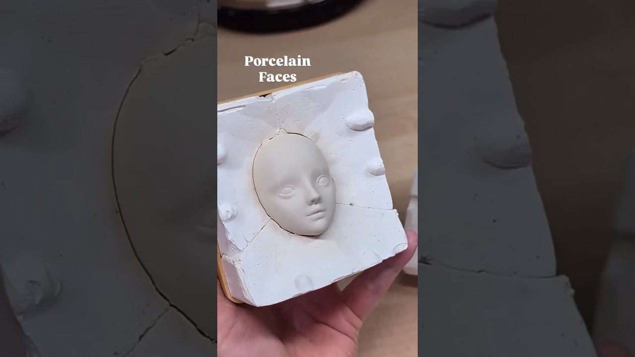 Demolding of Slip-cast Porcelain Heads #bjd #ceramic #doll