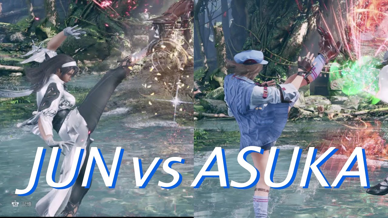 Tekken 8 Jun Kazama vs Asuka Kazama Kazama Style skills comparison / 鉄拳8 風間準と風間飛鳥の風間流古武術 技モーション比較