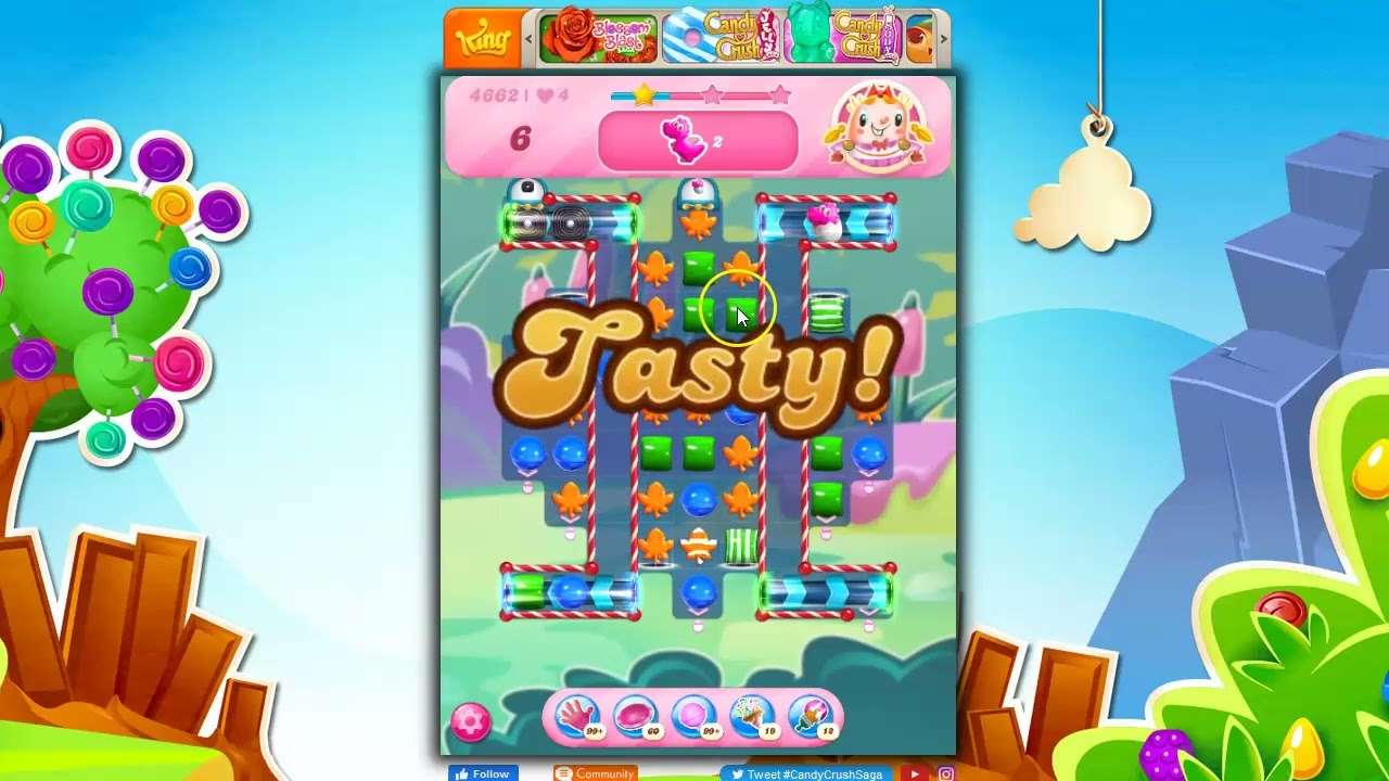 Candy Crush Level 4662 Talkthrough, 15 Moves 0 Boosters