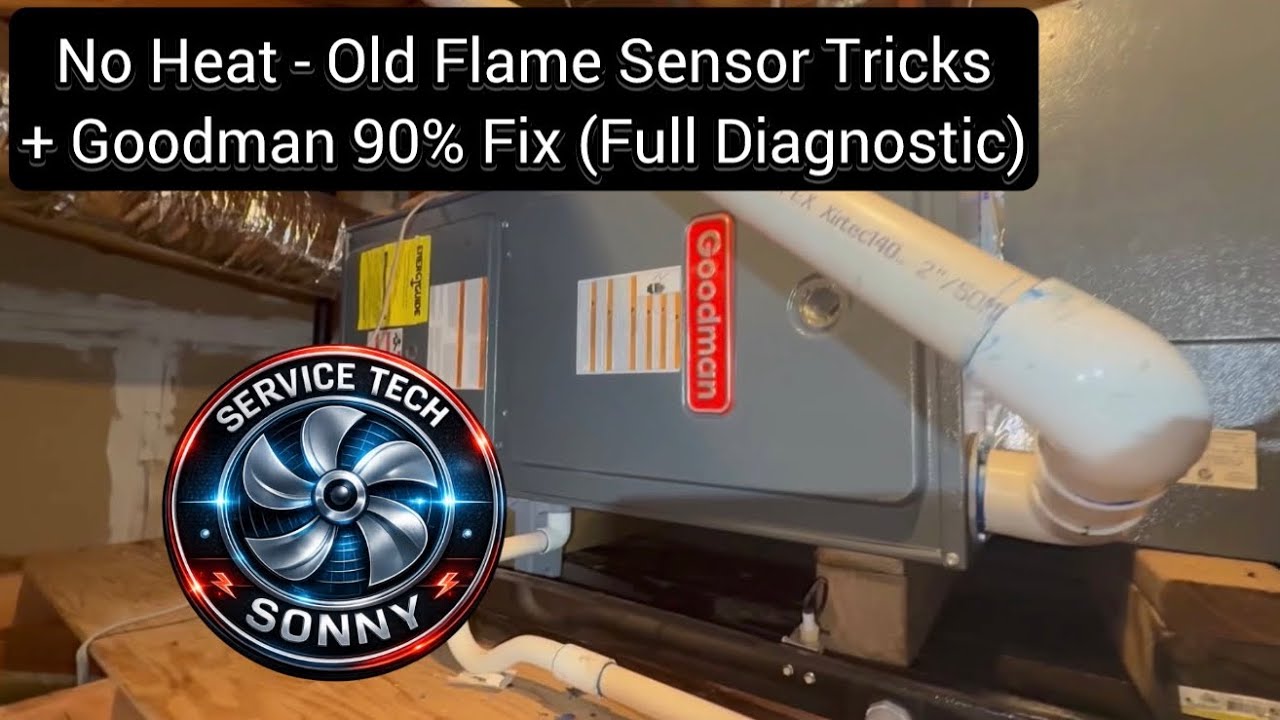 No Heat - Old Flame Sensor Tricks + Goodman 90% Fix | Full Diagnostic #HVAC 
