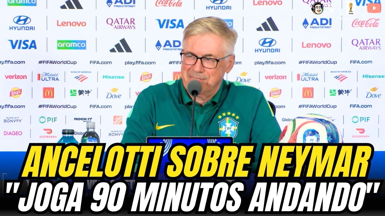 ANCELOTTI BRINCA SOBRE NEYMAR! Ap&oacute;s a Coletiva Pr&eacute;via de BRASIL X ESC&Oacute;CIA