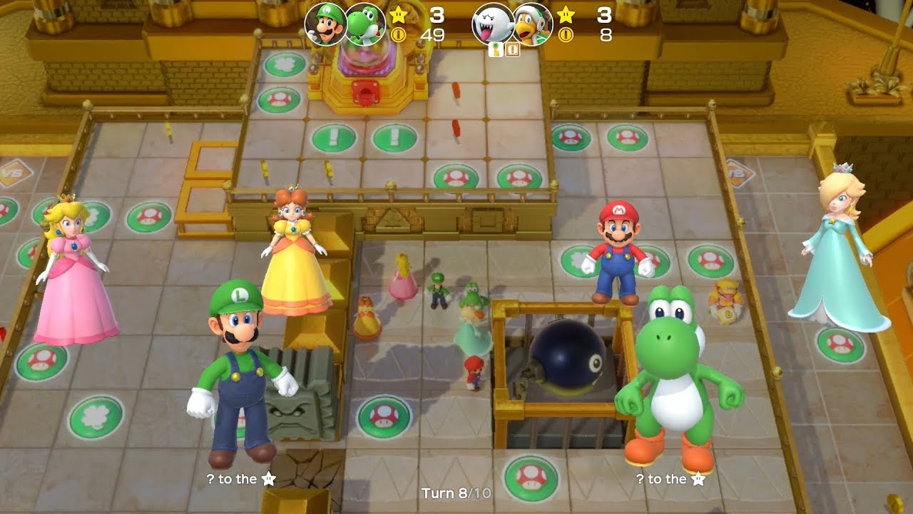 Super Mario Party Partner Party #309 Tantalizing Tower Toys Luigi & Yoshi vs Boo & Hammer Bro