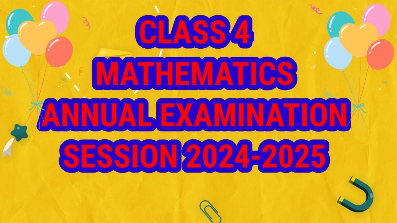 Class 4 Maths Annual Exam Question Paper #maths #exam #annual #questionpaper #arithmetic 