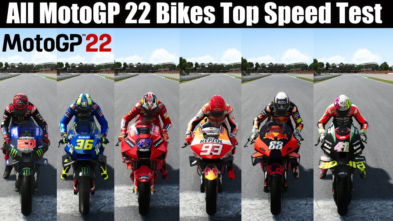 MOTOGP 22 || All Bikes Top Speed Test || Honda, Ducati, Yamaha, Suzuki, KTM, Aprilia || PS5 UHD