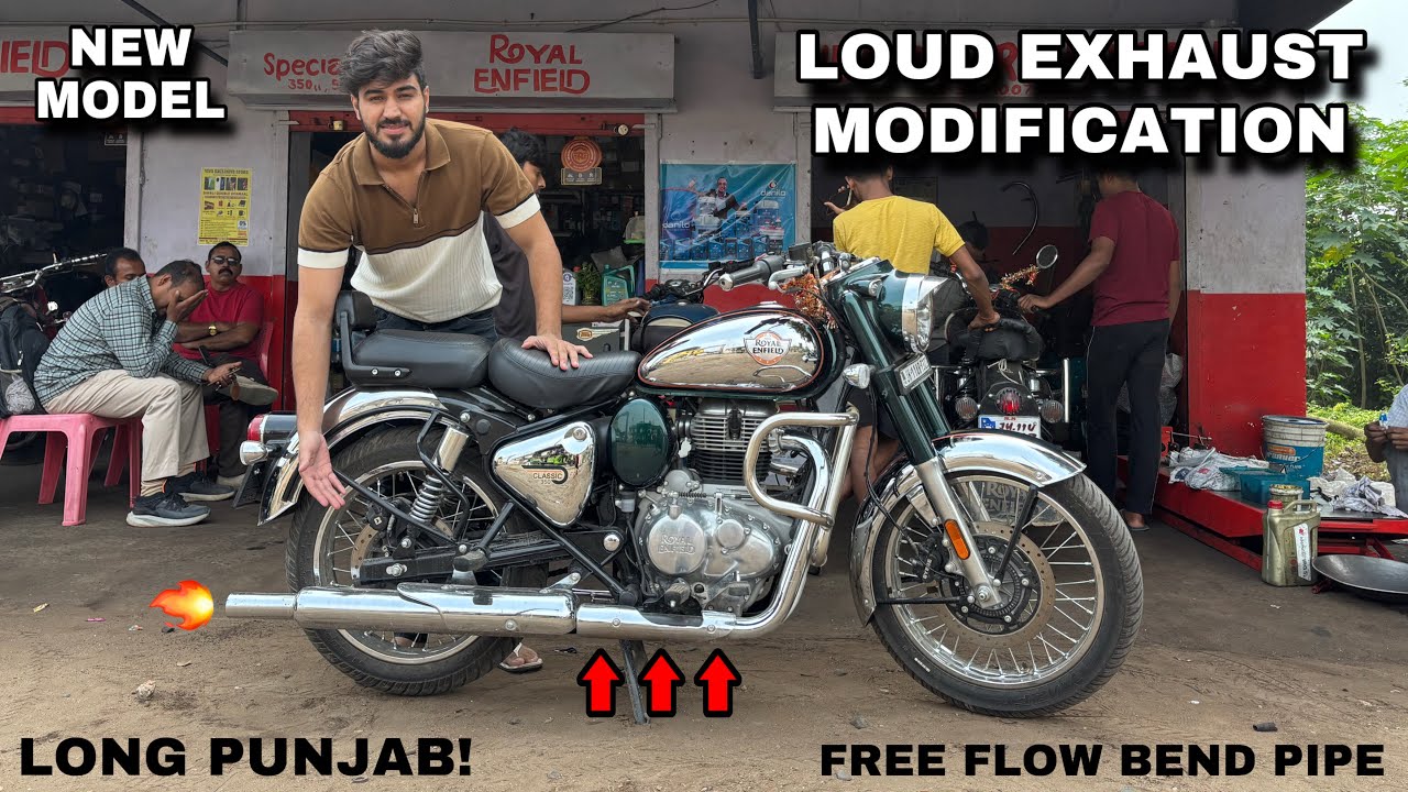 Самый громкий! Модификация выхлопной системы Long Punjab для BS7 Classic 350 Reborn Emerald Chrom...