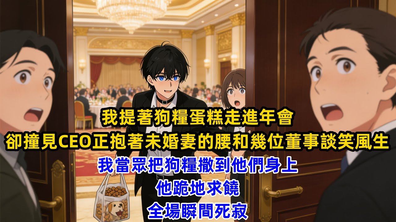 我提著狗糧蛋糕走進年會，卻撞見CEO正抱著未婚妻的腰和幾位董事談笑風生，我當眾把狗糧撒到他們身上，他跪地求饒，全場瞬間死寂。