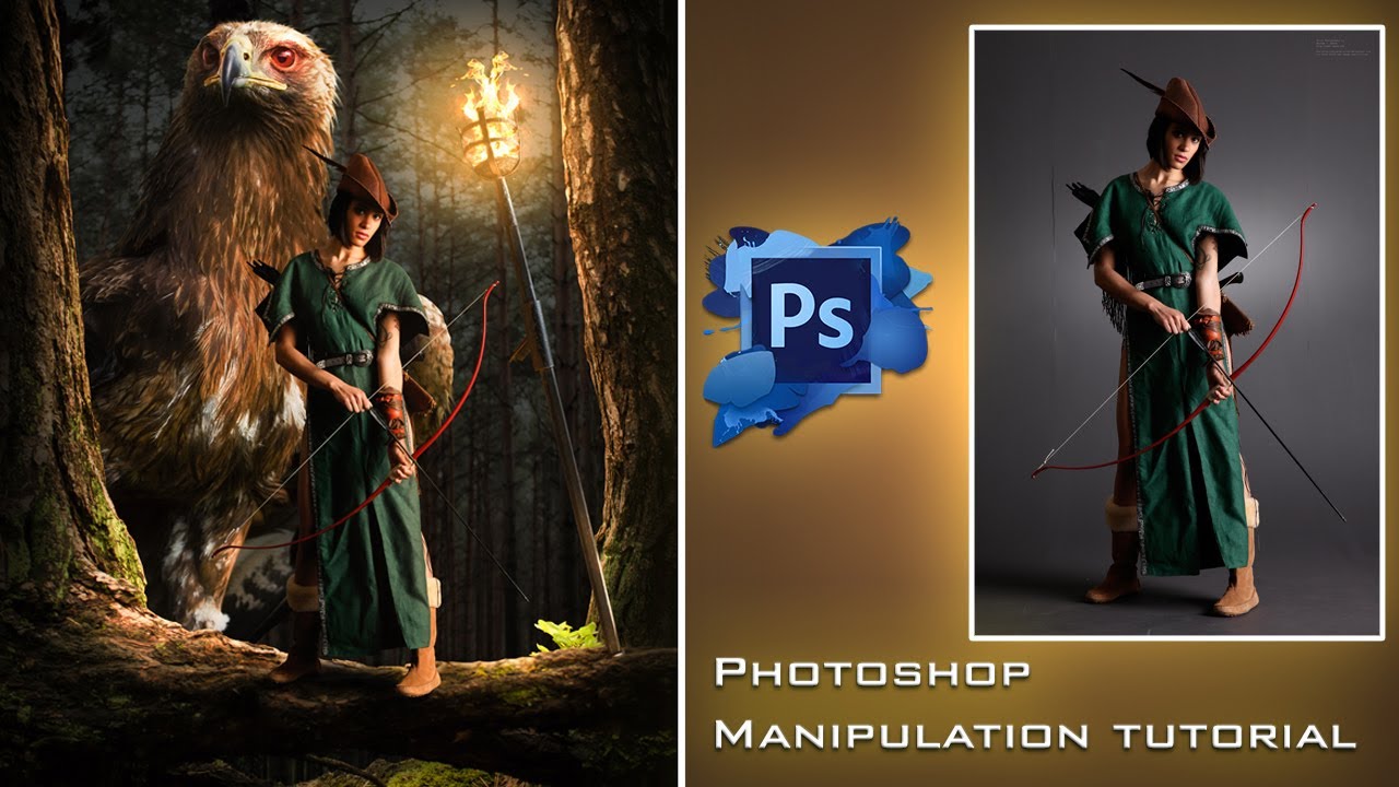 Photoshop manipulation tutorial | Eagle Hunter Manipulation | photoshop editing | PSD file free