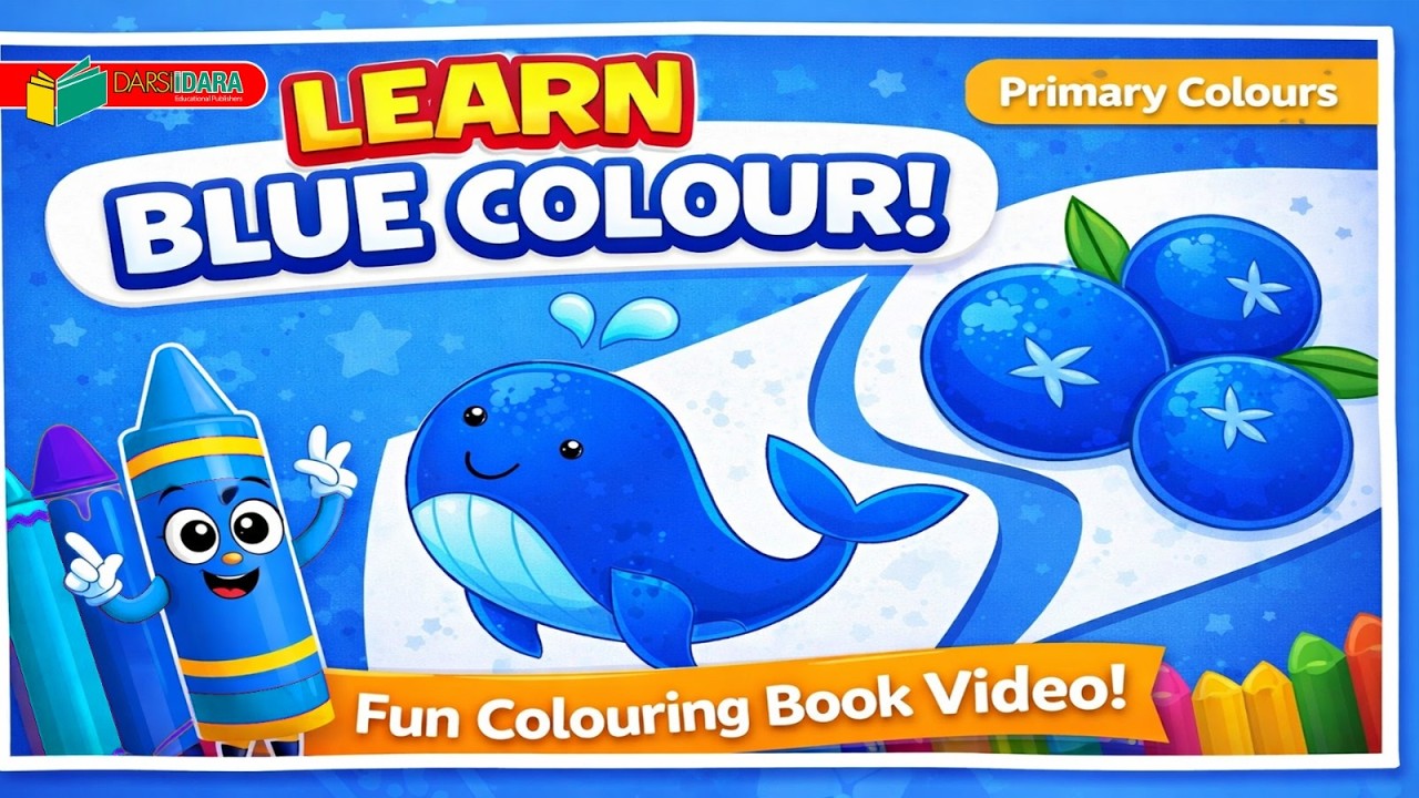 Blue Color Coloring Fun | Learn Primary Colors for Kids @darsiidaraeducational #primarycolours