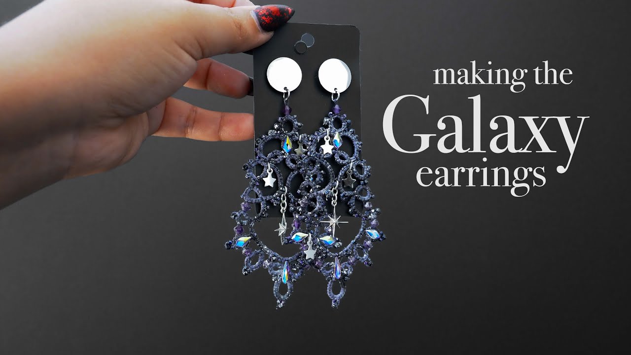 Shuttle Tatting ASMR: Galaxy Earrings