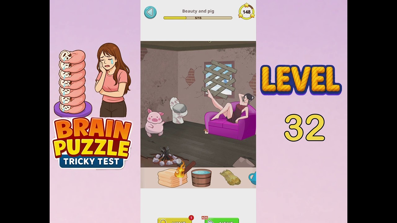 Brain Puzzle Tricky Test Level 32 Walkthrough