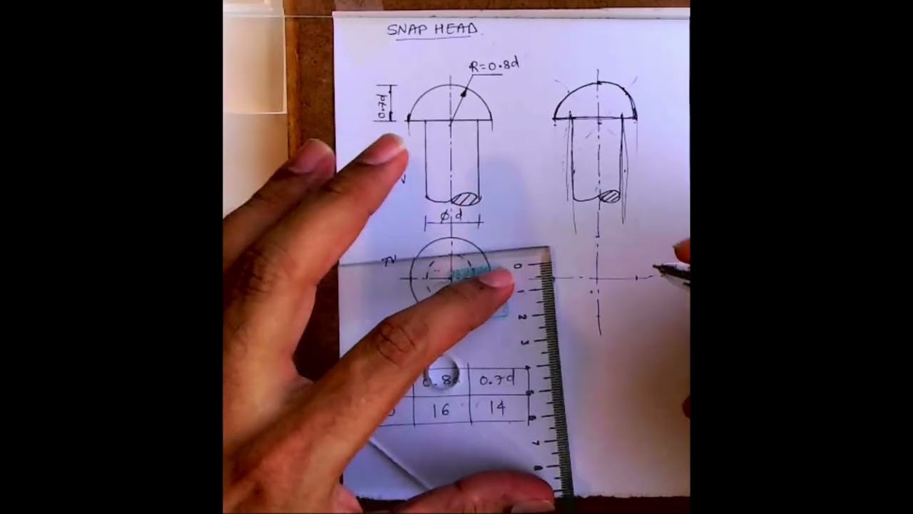 Snap head rivet (freehand)