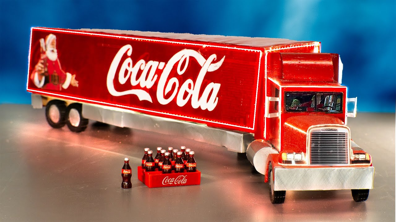Amazing COCA-COLA CHRISTMAS TRUCK made of Coca-cola cans