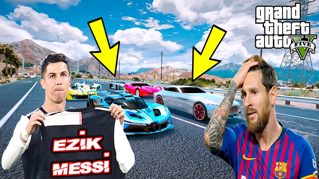 RONALDO VE MESSİ PAHALI SÜPER ARABALARLA YARIŞIYOR!(MESSİ DELİRDİ!) - GTA 5