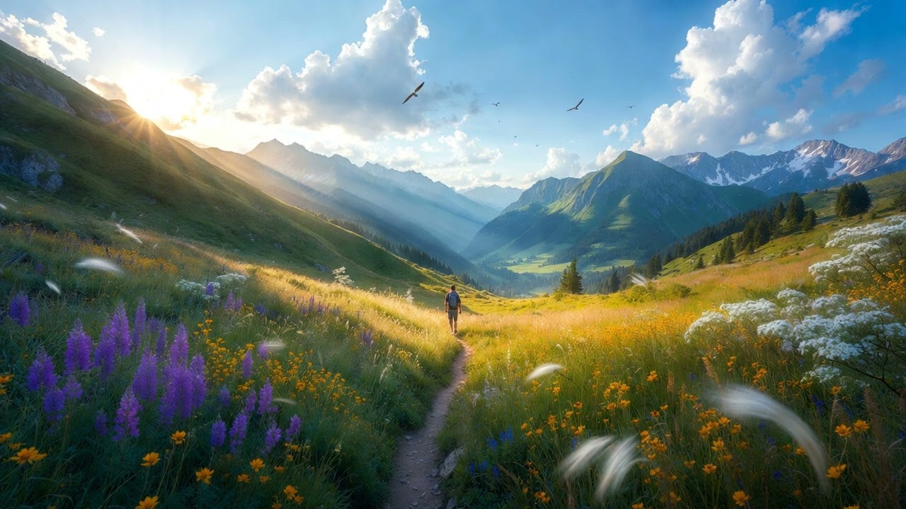Mountain Path in Spring • Checkmate Ambient Music for Peaceful Walking & Mindful Calm