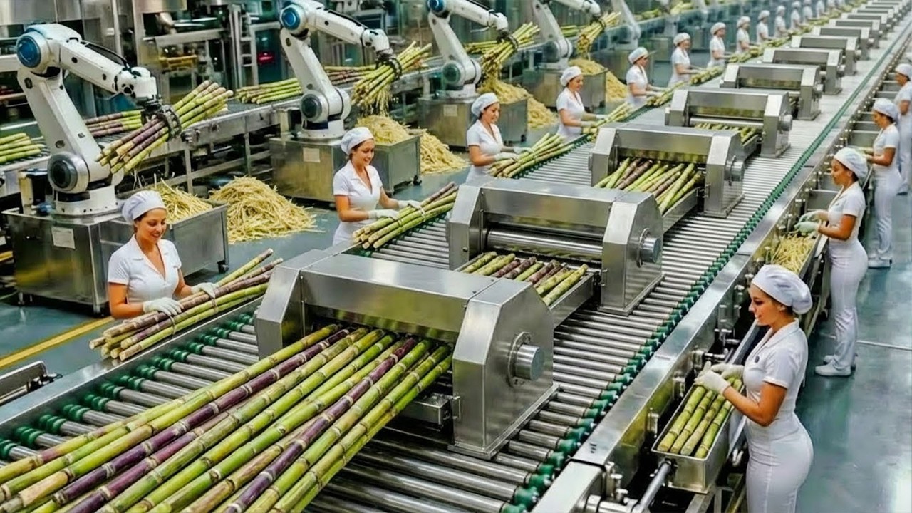 Inside a Modern Sugarcane Processing Factory – From Raw to Finished (Full Process)