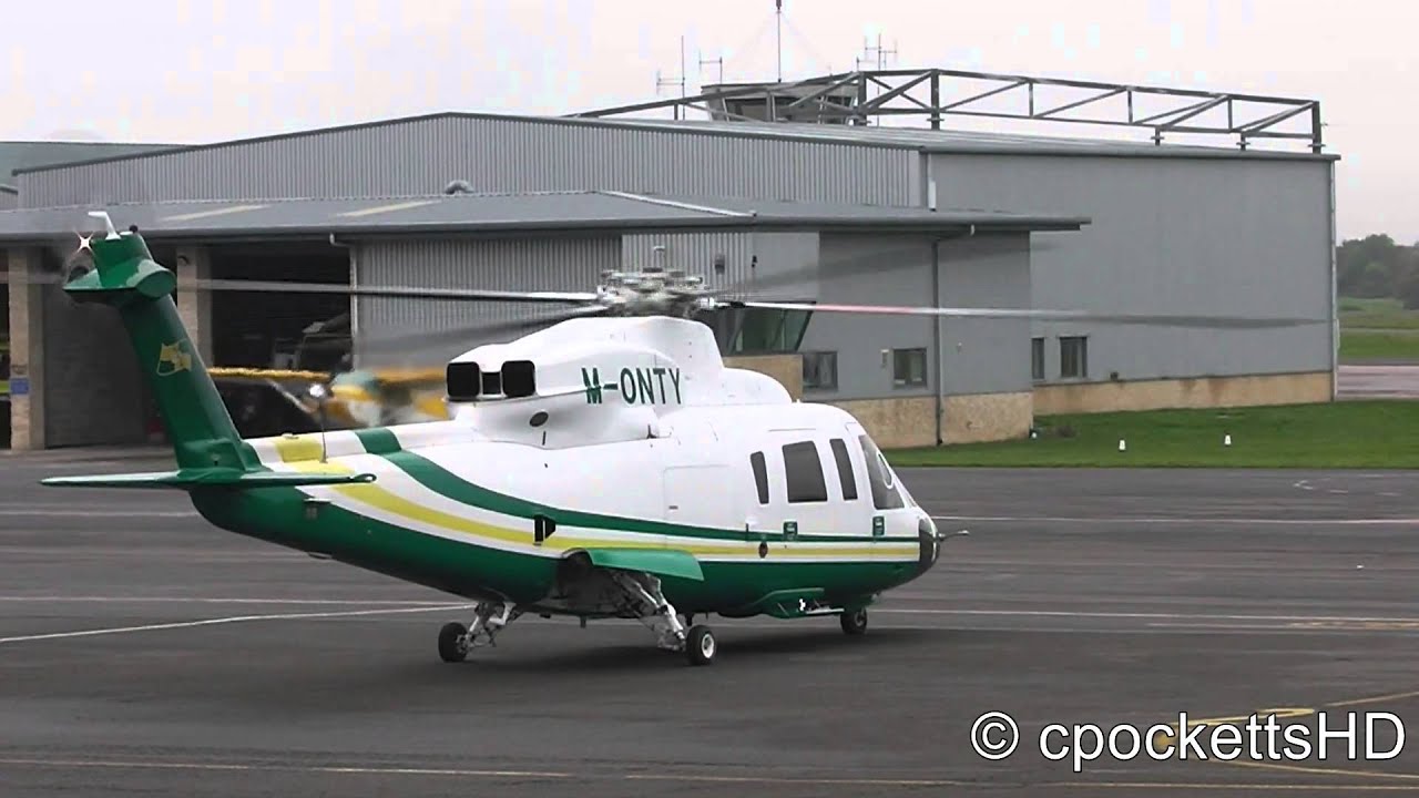 Sikorsky S-76C++ Taxing and Shutdown Gloucestershire airport