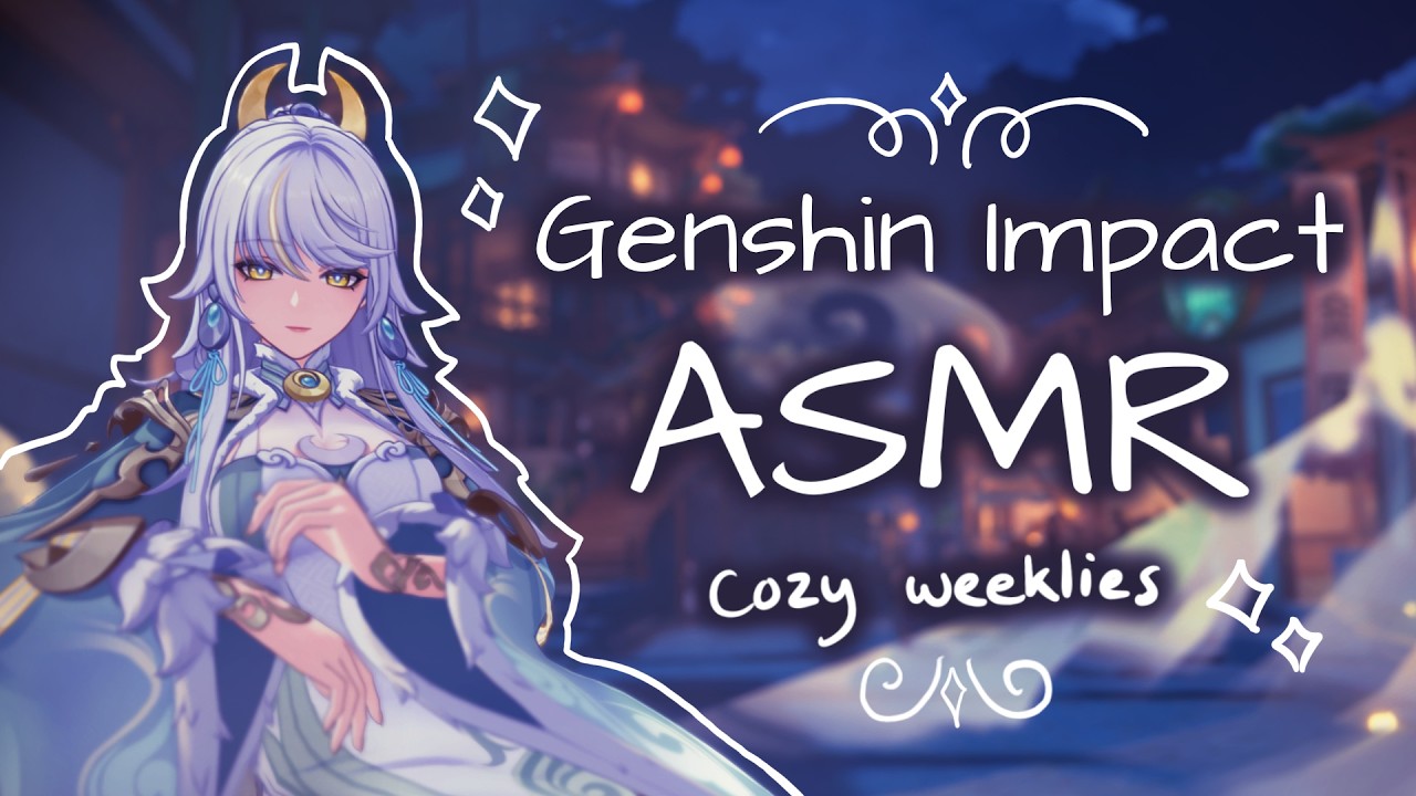 asmr ☾⋆.˚ cozy genshin weeklies ☾⋆.˚ binaural whispers, keyboard + rain sounds