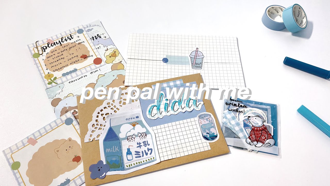 🐳 pen pal with me #4 // blue theme