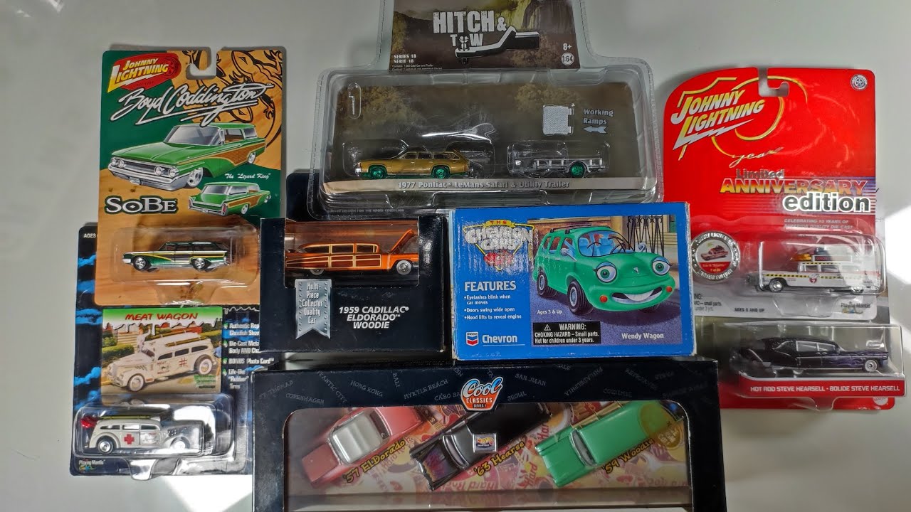 Packaging Purge #21 odd Wagons & Hearses! Hot Wheels, Greenlight, Johnny Lightning.