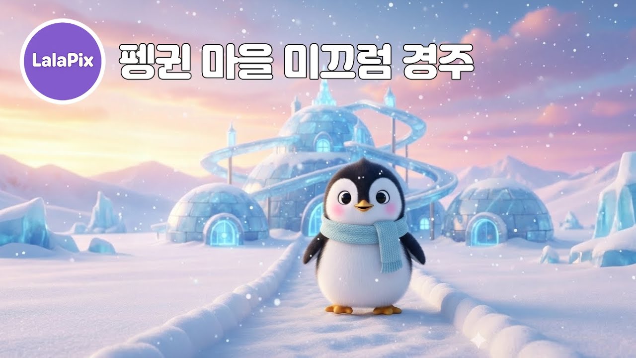 펭귄 마을 미끄럼 경주 (Baby Penguins Ice Slide Race! )