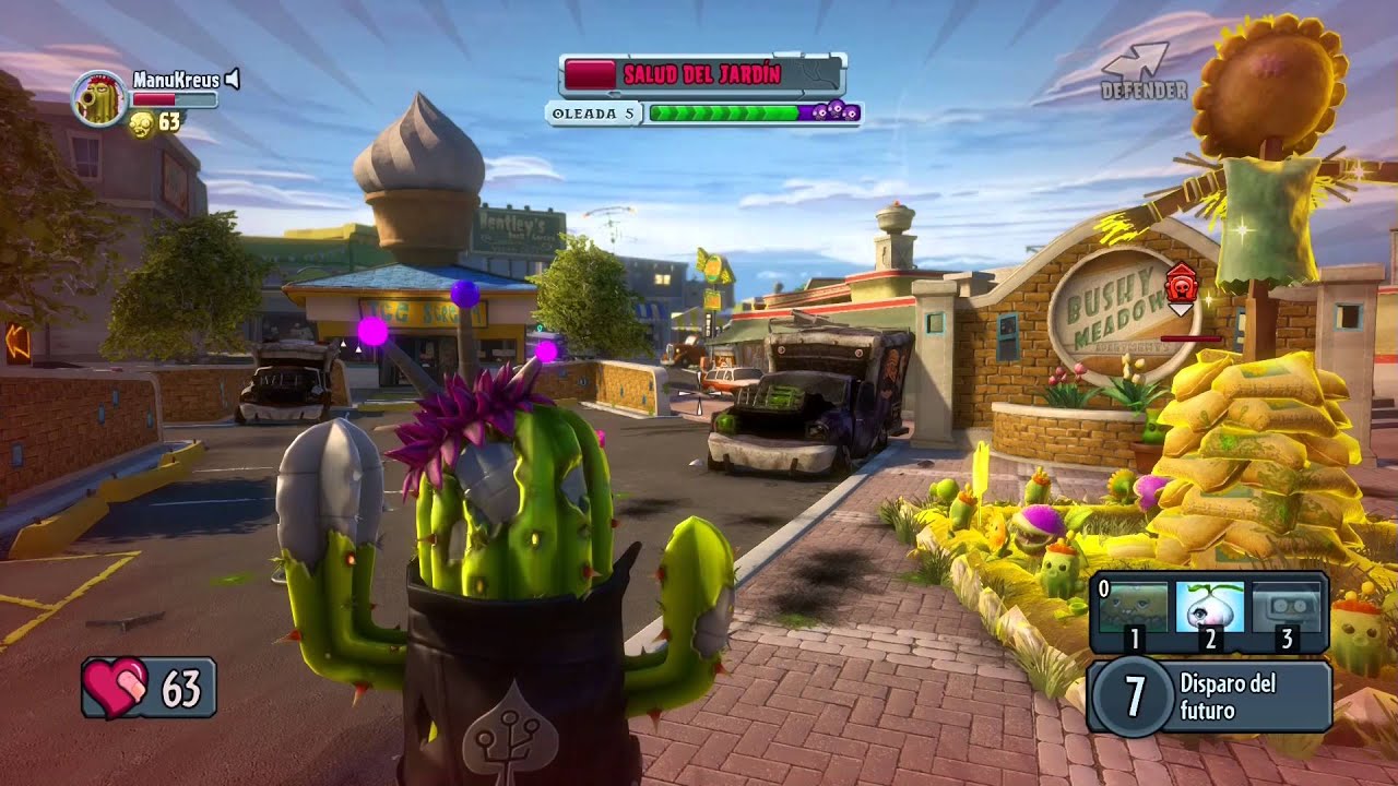 PVZ Garden Warfare - Operaciones de jardín con Cactus del futuro - Gameplay (PC)