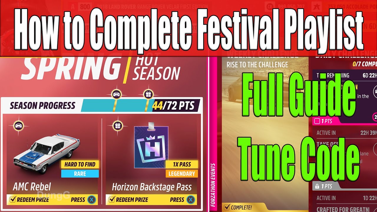 Forza Horizon 5 How to Complete Festival Playlist Spring Season Series 54 Full Guide, Tune Code