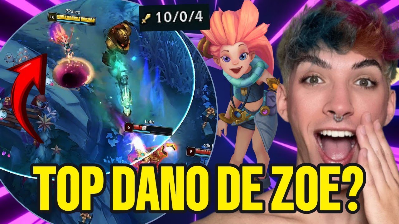 Mono Zoe top dano e KDA perfeito- League of Legends 