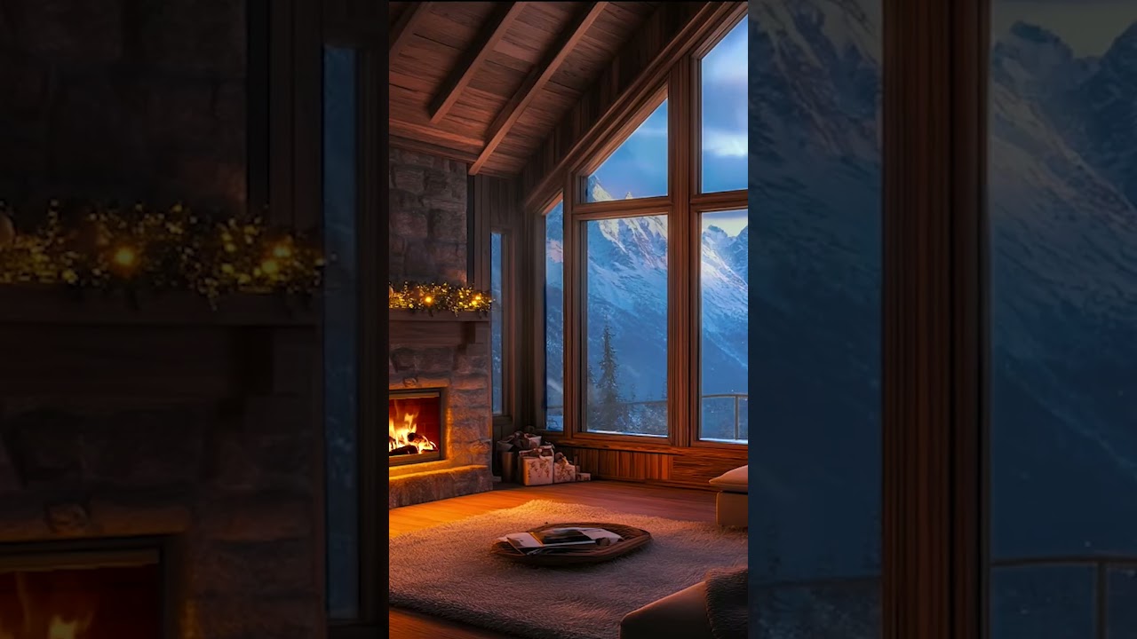 Enjoy the peace of the snow with the warmth of a fireplace in a blizzard 🔥💙 