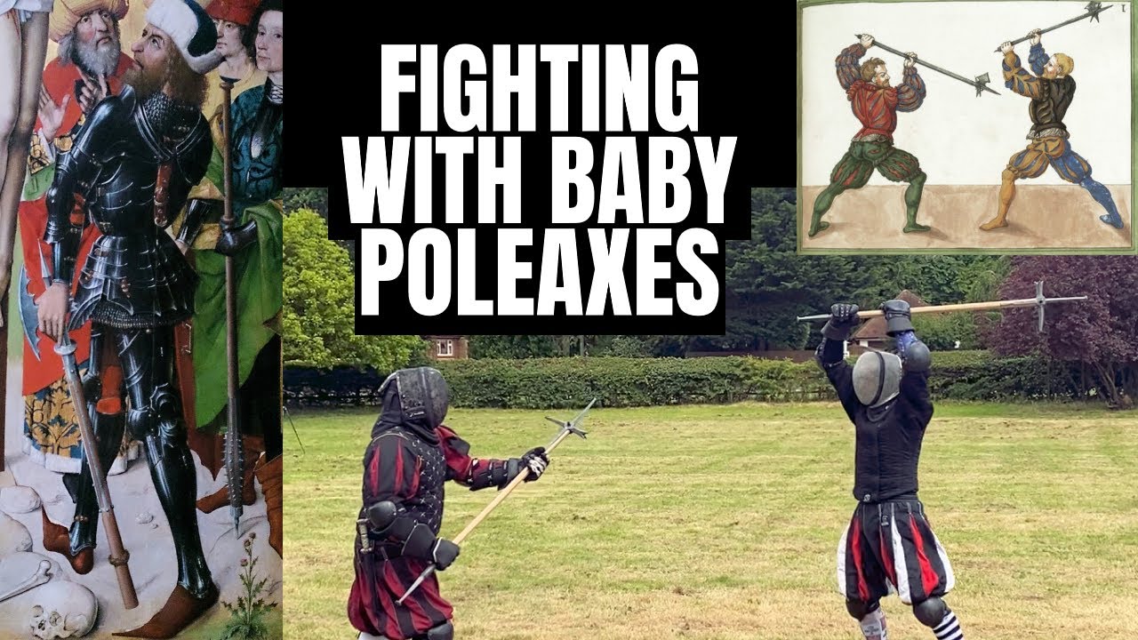 Poleaxe sparring with tiny poleaxes! Featuring training heads by Dominus Gladius.