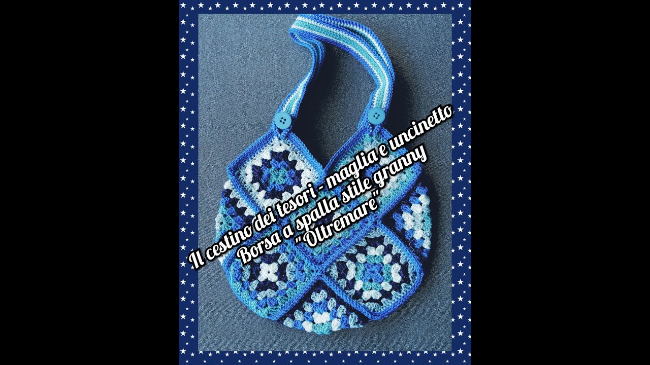 Uncinetto/crochet borsa a spalla granny square, tendenza estate 