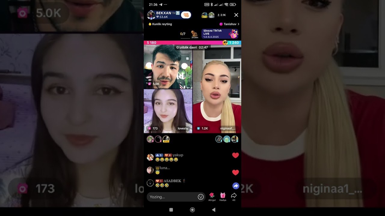 Bekxan bonu bilan niginani urishtirib qoydi pizdes 😂😅 #bekxan #tiktokbattleuz #rek #tiktok #love