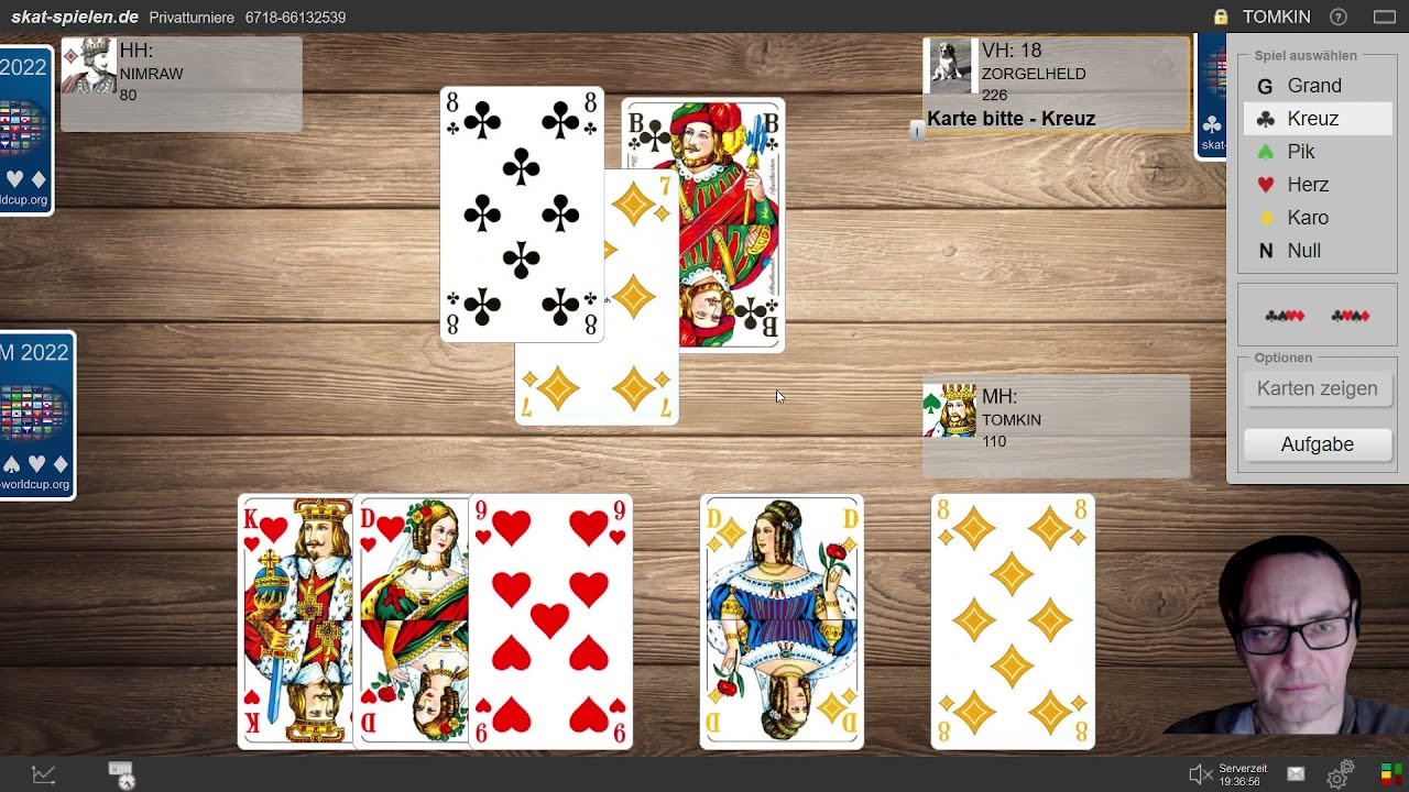 36 Spiele Privatturnier skat-spielen.de Cent-Skat #30