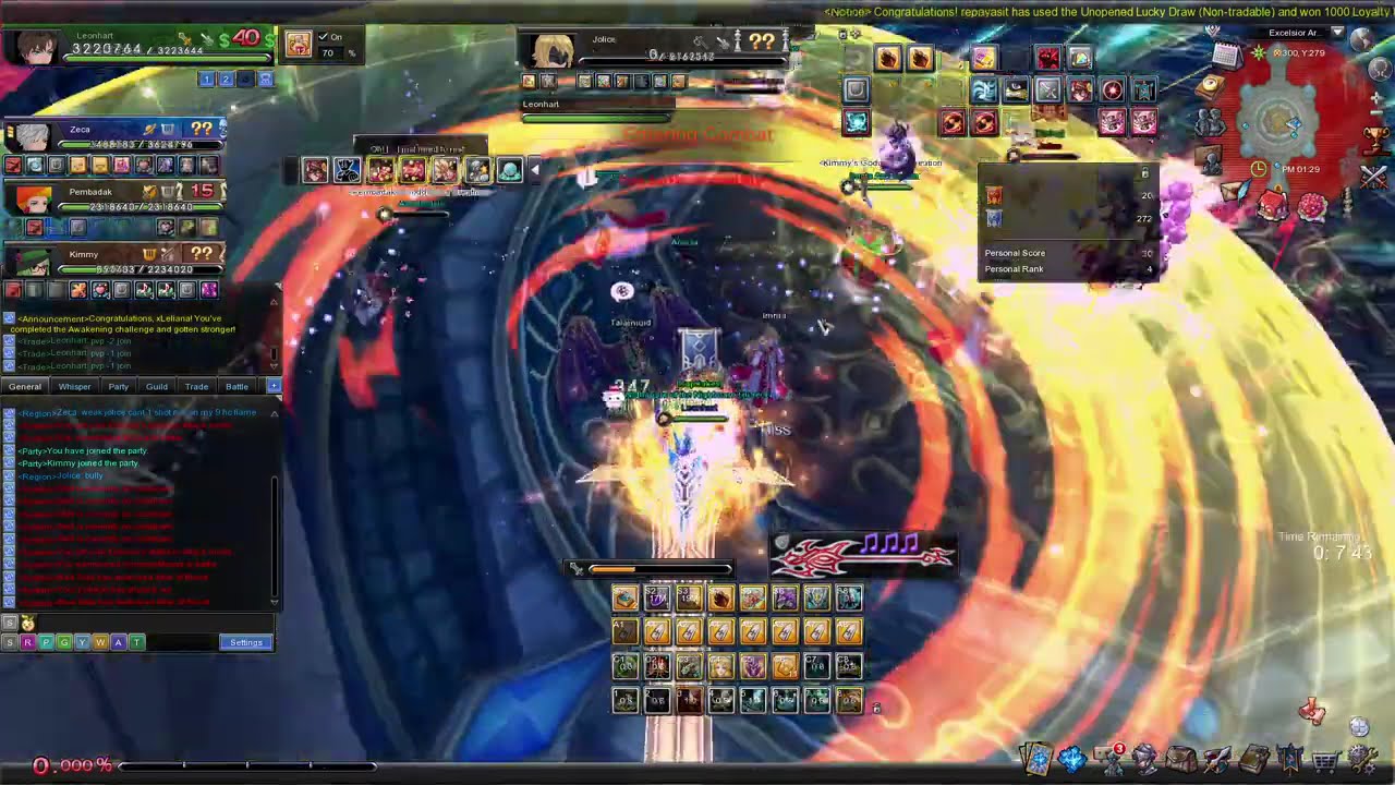 Aura Kingdom Online - 1 Minute Leonhart Holy Sword vs Jolice Flame Ravager Excelsior Arena Gameplay