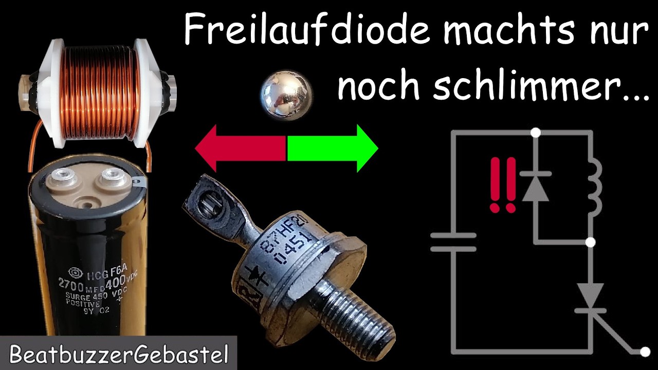 Freilaufdiode ja oder nein - Entladekurve am Oszilloskop