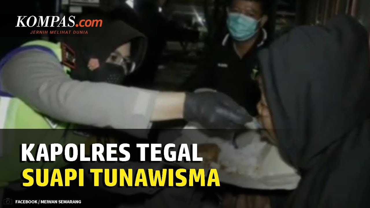 Video Viral Kapolres Tegal Kota Potong Kuku dan Suapi Kakek Tunawisma