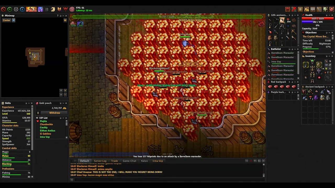 Speed Run Dwarven Dungeon Medivia EK + MS