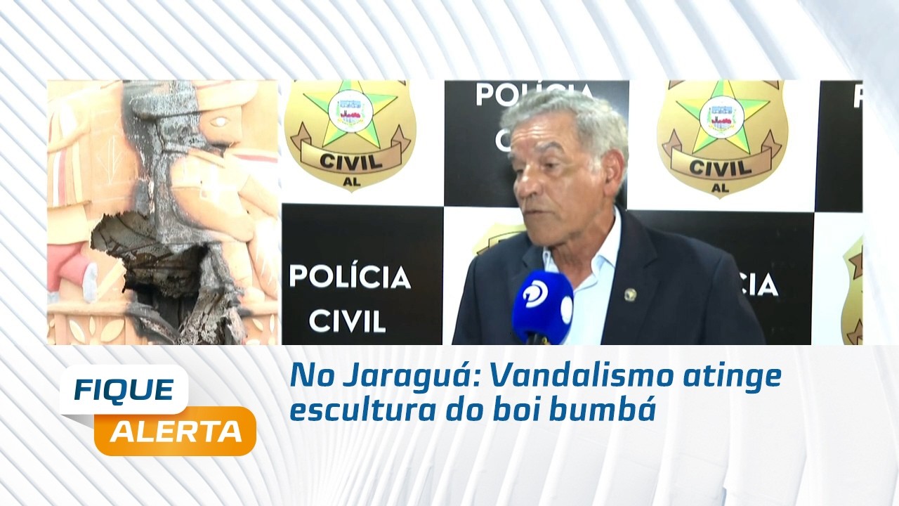 No Jaraguá: Vandalismo atinge escultura do boi bumbá