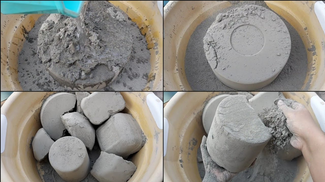 ASMR:new super dusty snappy fluffy grainy cement crumble dry+water pouring/satisfaction grantee 💯