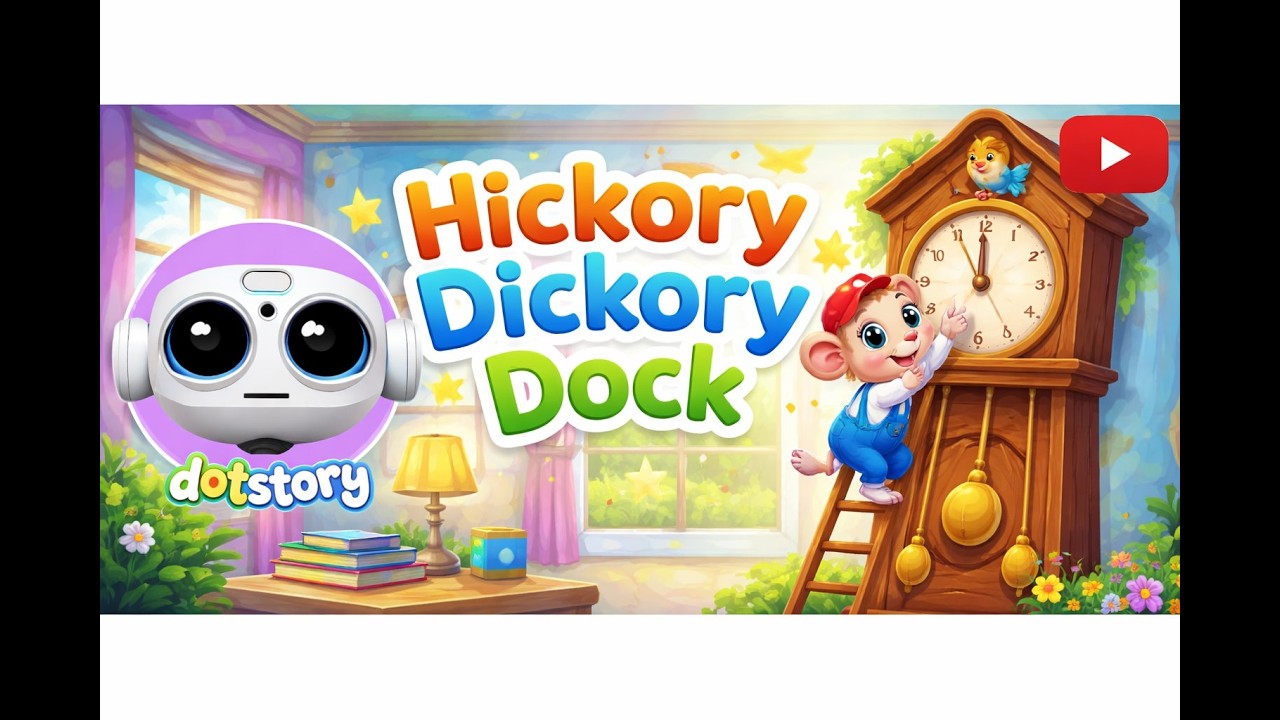 Hickory Dickory Dock 🕰️ | Classic Nursery Rhyme for Kids | Dot Story