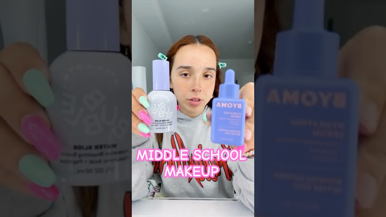middle school makeup routine 🚌✏️📚