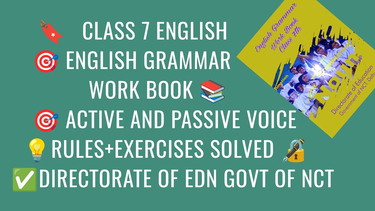💡ACTIVE TO PASSIVE VOICE IN  1 VIDEO 📸 😍 |✅ CLASS 7 ENGLISH GRAMMAR WORK BOOK 📖 (RULES + EXERCISES)🔏