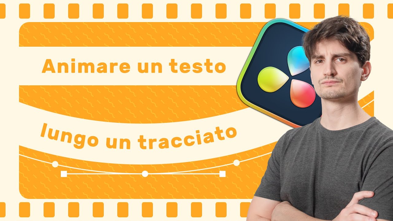 Come animare un testo lunga una curva con DaVinci Fusion
