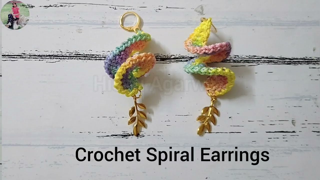 Crochet Spiral Earrings | Fancy Thread jewellery | Diy Earrings | क्रोशिया बालियां कैसे बनाएं