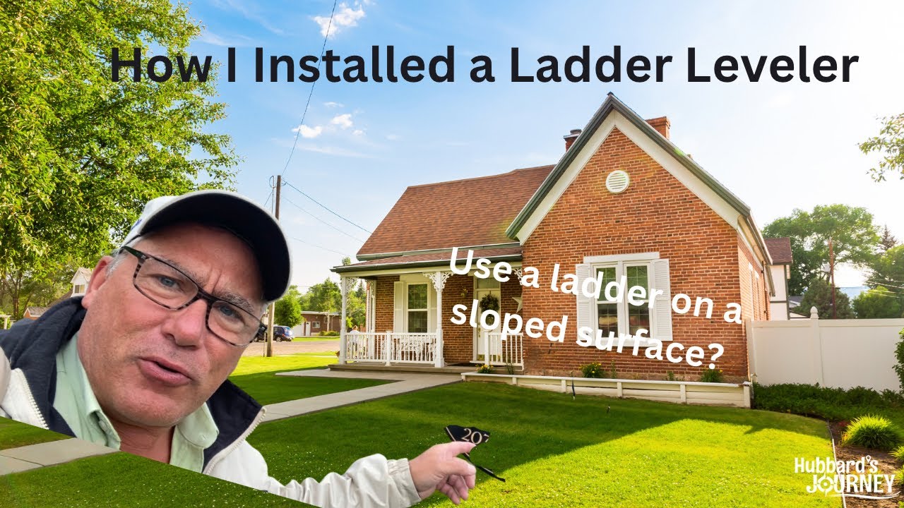 Painting our house on a sloped surface. Dynamite Ladder Leveler install.