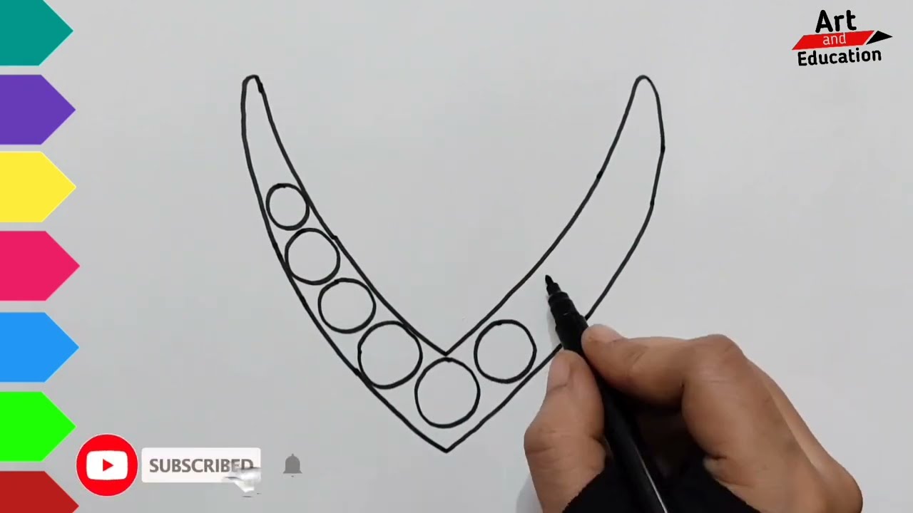 Colourful Necklace Drawing  ll how to draw necklace ll multicolour drawing 