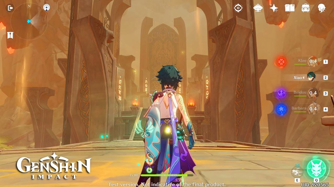 Genshin Impact - Klee Xiao Beidou Level 80 Dungeon Gameplay vs Elemental Effect Show